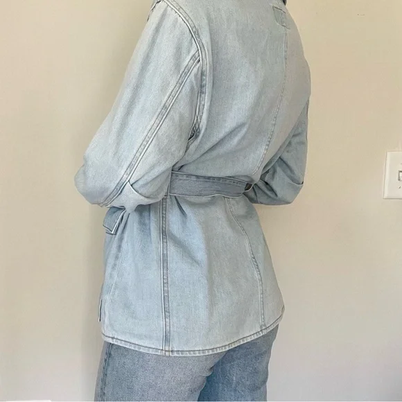 Tie Waist Denim Top - Picture 4 of 5